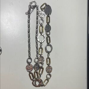 Ruby Rd - Elegant Mixed Metal Chain Necklace 17.5 in